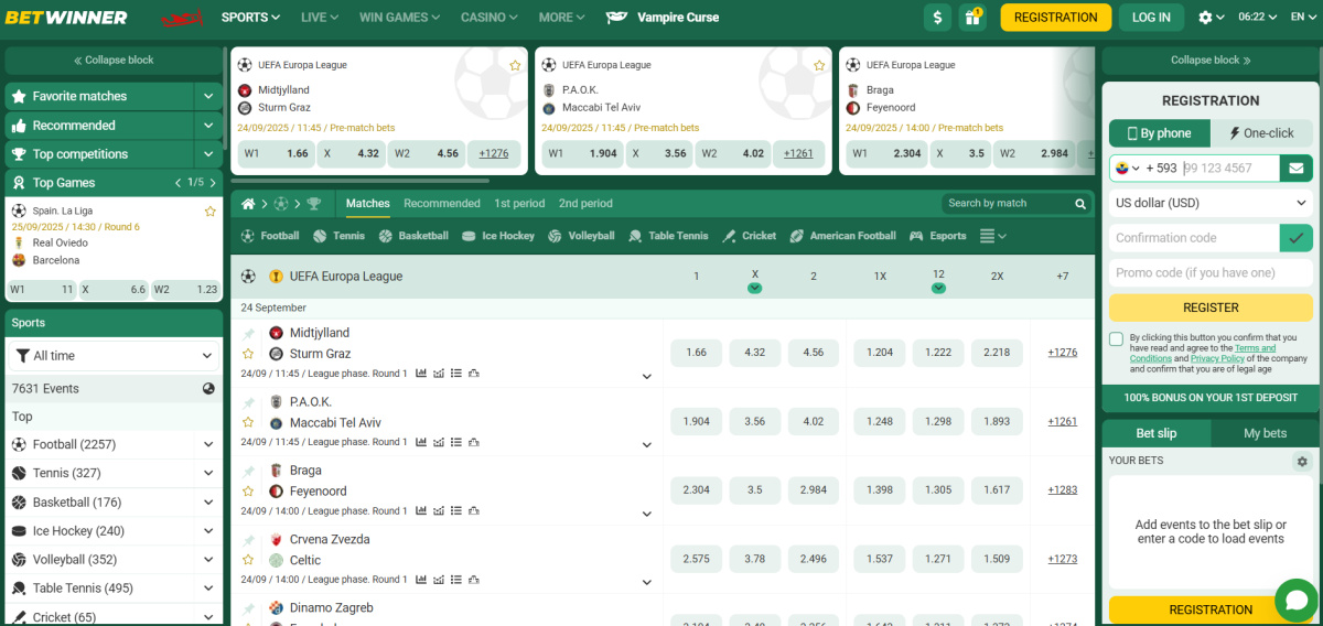 Betwinner sports betting interface showing various sports categories and live betting options Betwinner sports betting interface showing various sports categories and live betting options