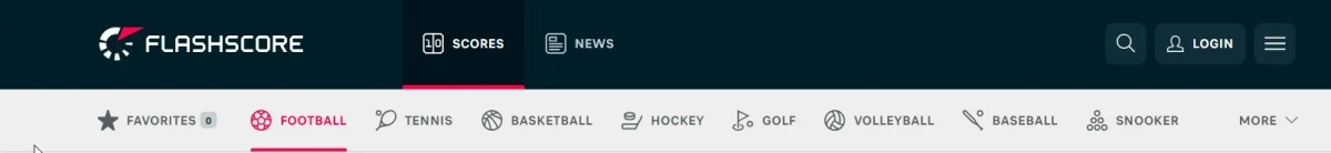 Grid showing all available sports categories