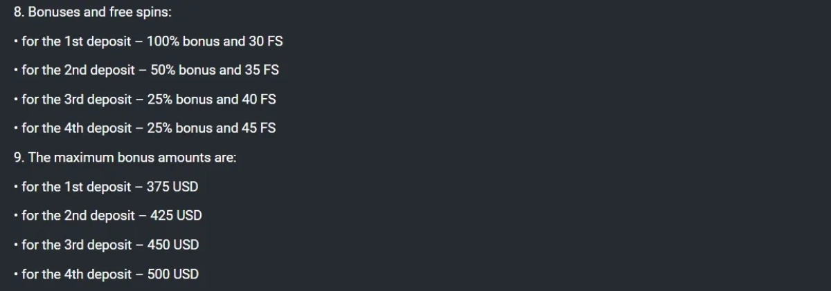 Detailed visual breakdown comparing 1xBet four deposit bonus tiers showing percentages minimum deposits and free spin distributions